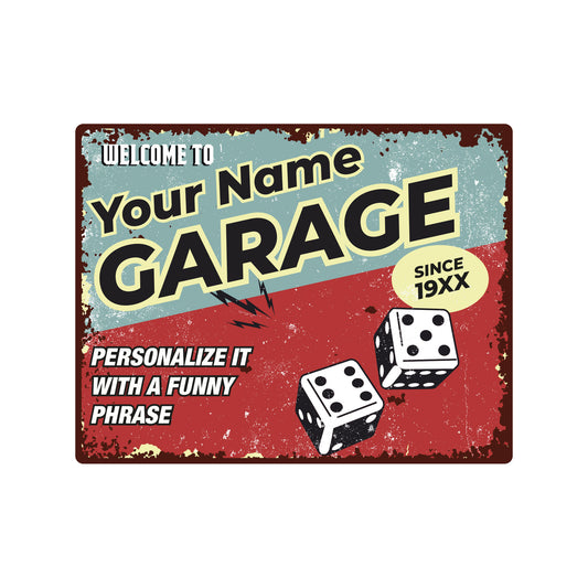 Personalized Vintage Metal Sign - Garage and Game’s Room Decoration