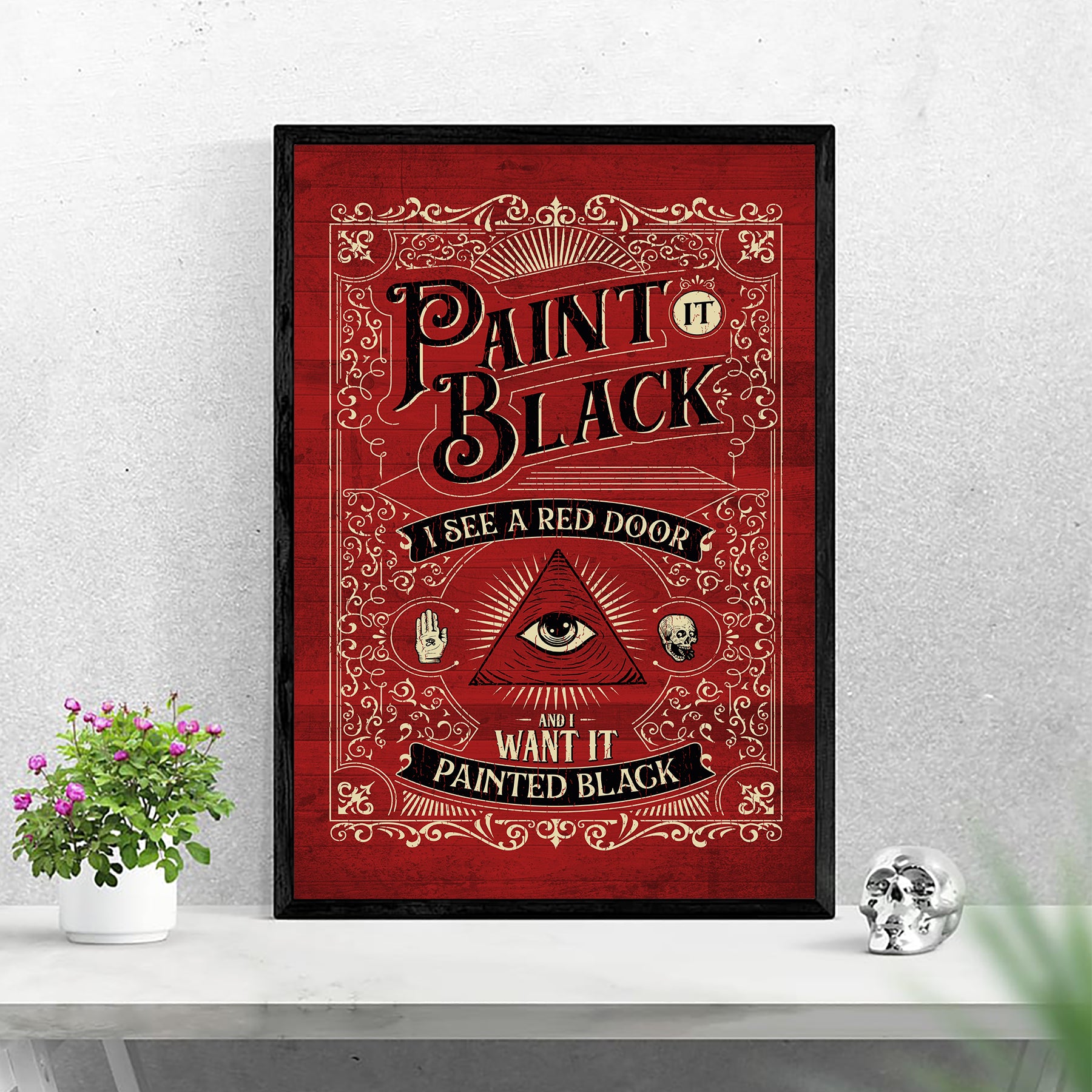The Rolling Stones Paint It Black Black Heart Song Lyric Poster Print -  Song Lyric Designs