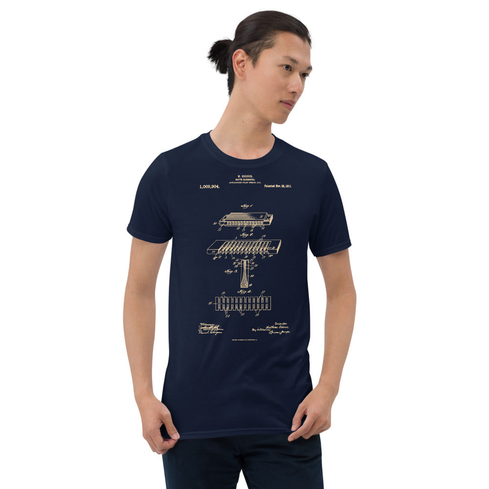 Harmonica Patent Hohner - Men's T-shirt Navy Blue 2