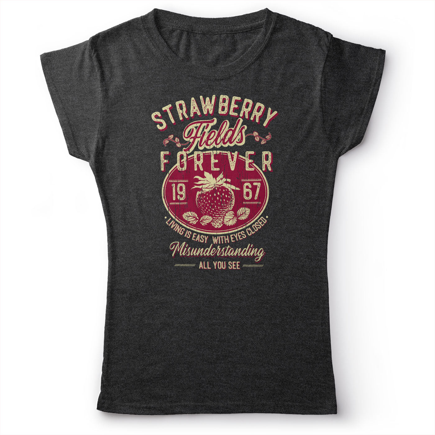 The Beatles - Strawberry Fields Forever - Women's T-Shirt Dark Gray 2