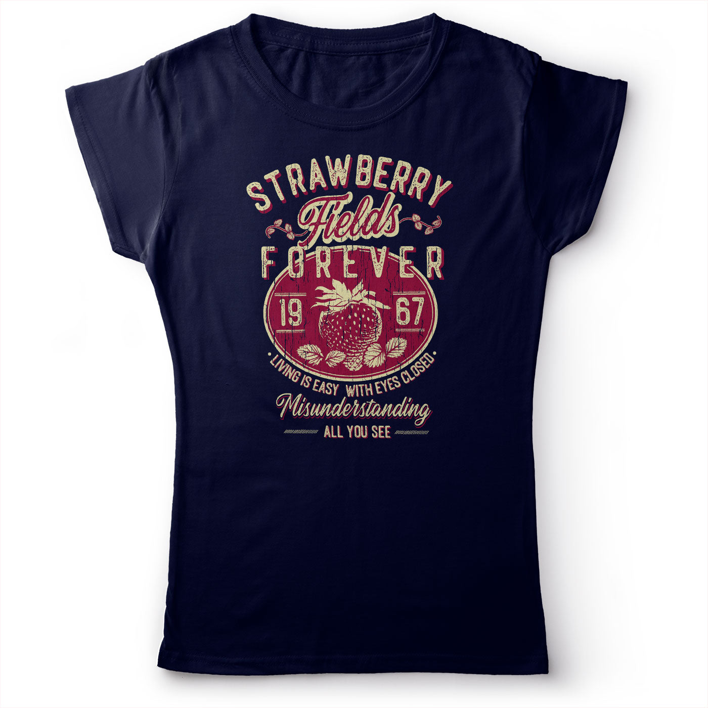 The Beatles - Strawberry Fields Forever - Women's T-Shirt Navy Blue 2