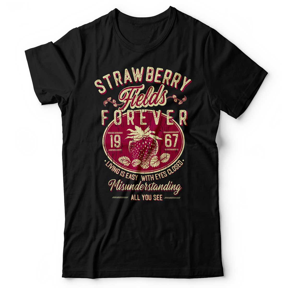 The Beatles - Strawberry Fields Forever - Men's T-Shirt Black