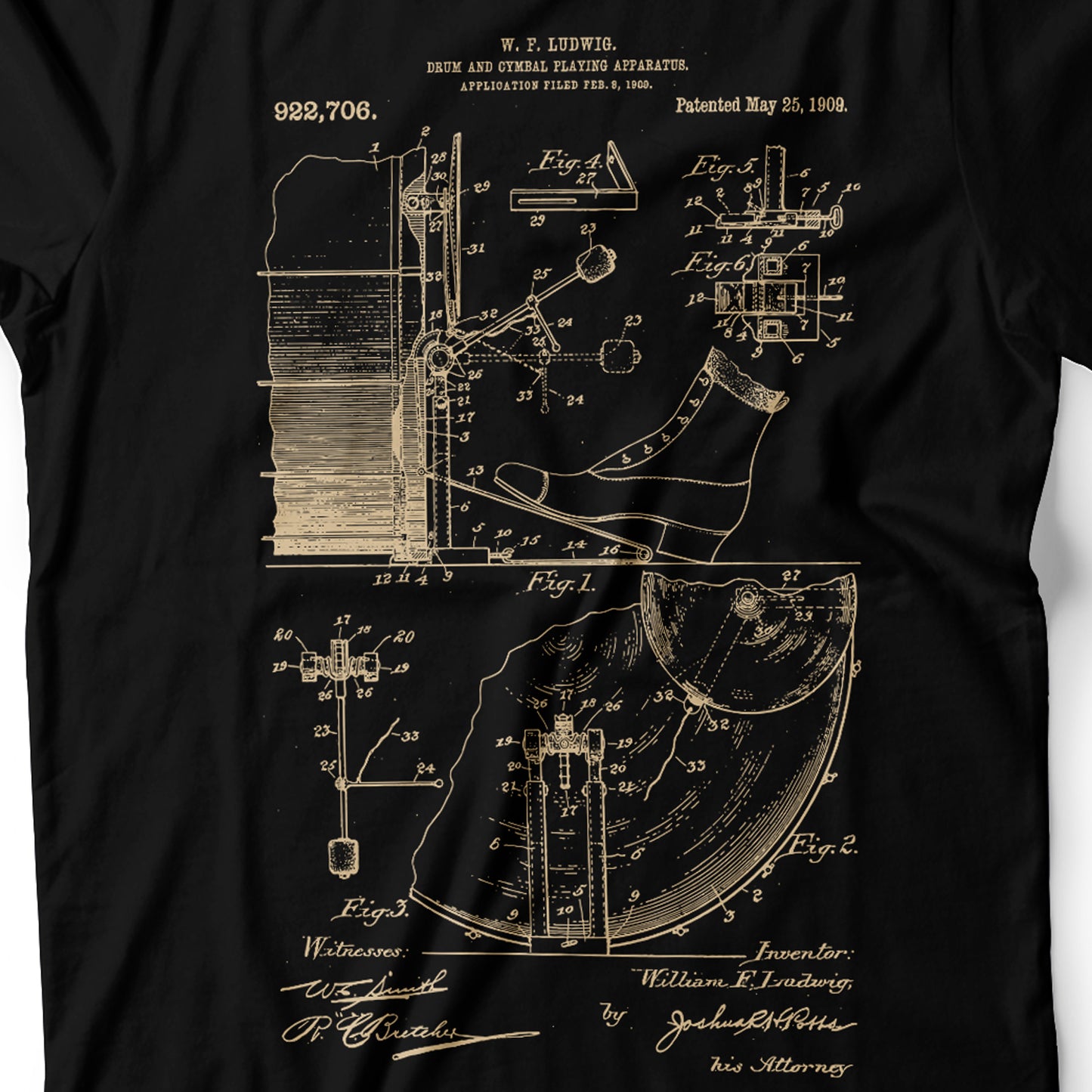 Drums Patent - Men's T-Shirt Detail