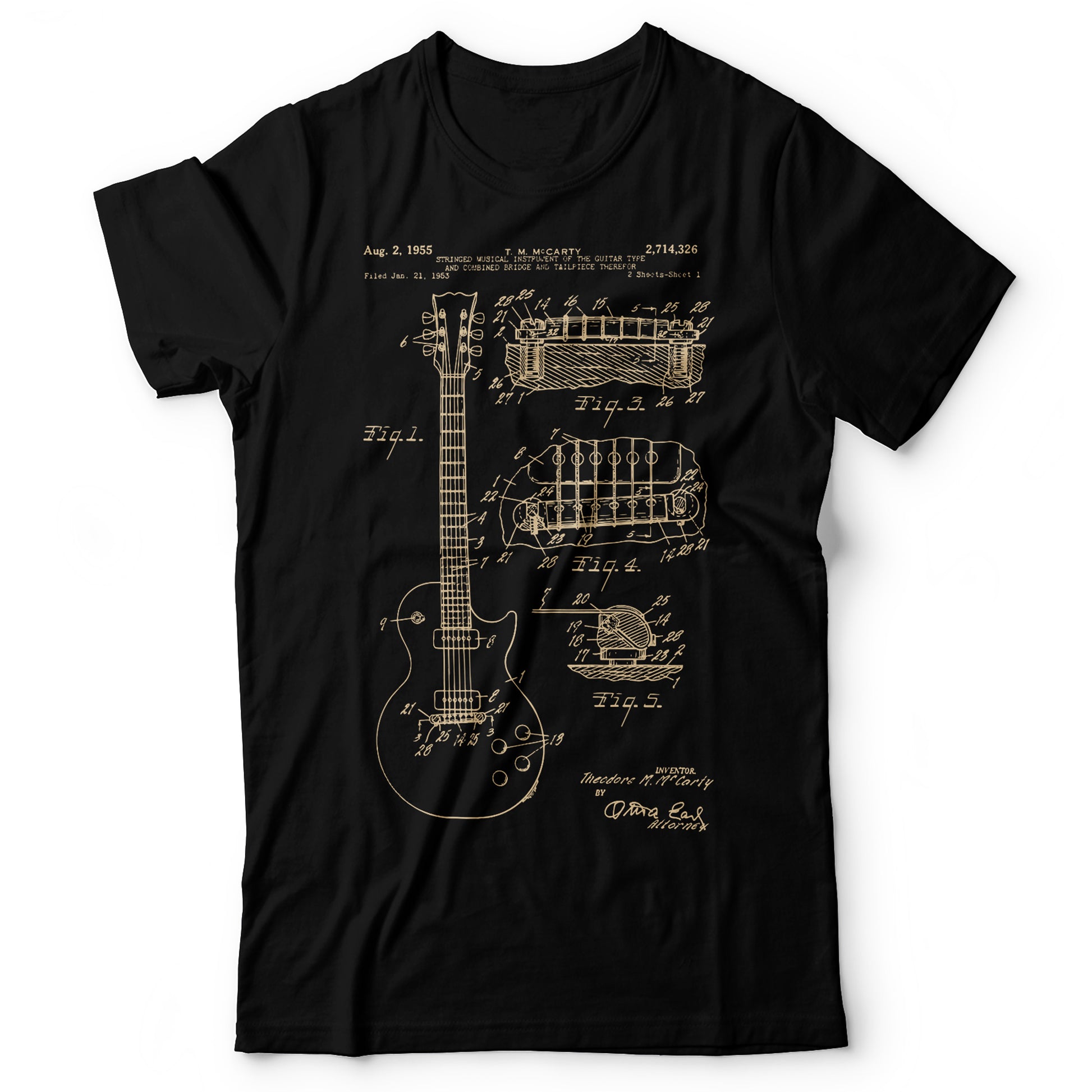 Guitar Patent Gibson - Men's T-Shirt Black
