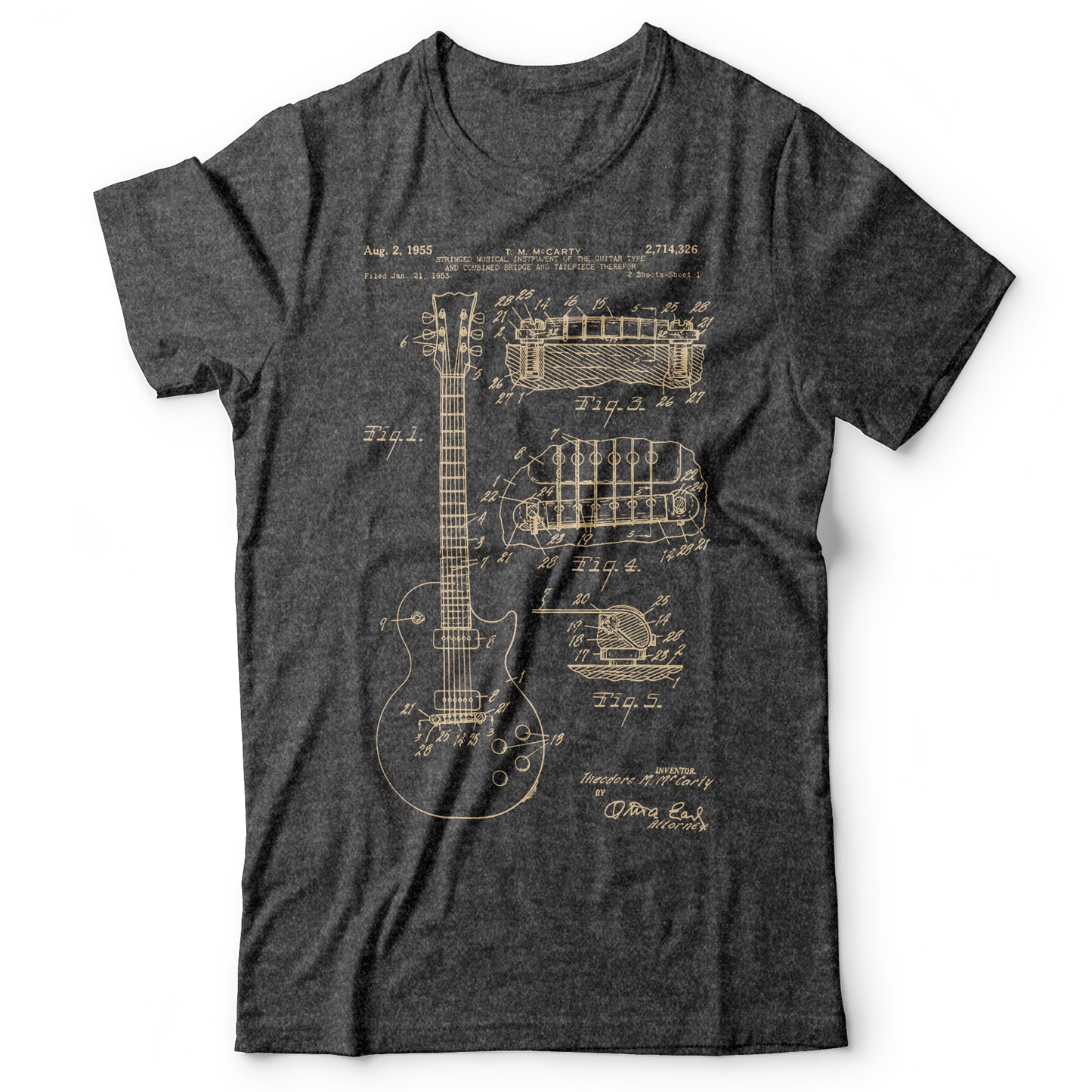 Guitar Patent Gibson - Men's T-Shirt Gray