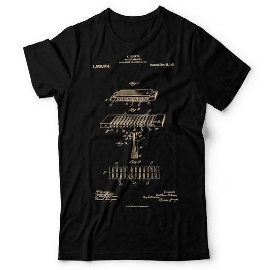 Harmonica Patent Hohner - Men's T-shirt Black