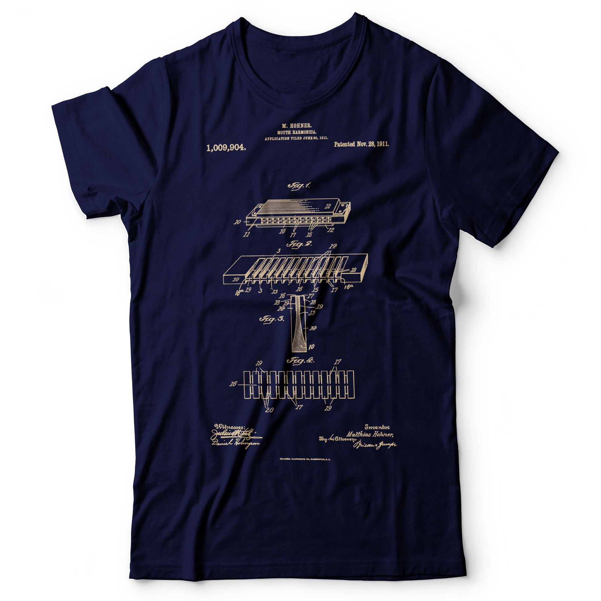 Harmonica Patent Hohner - Men's T-shirt Navy Blue