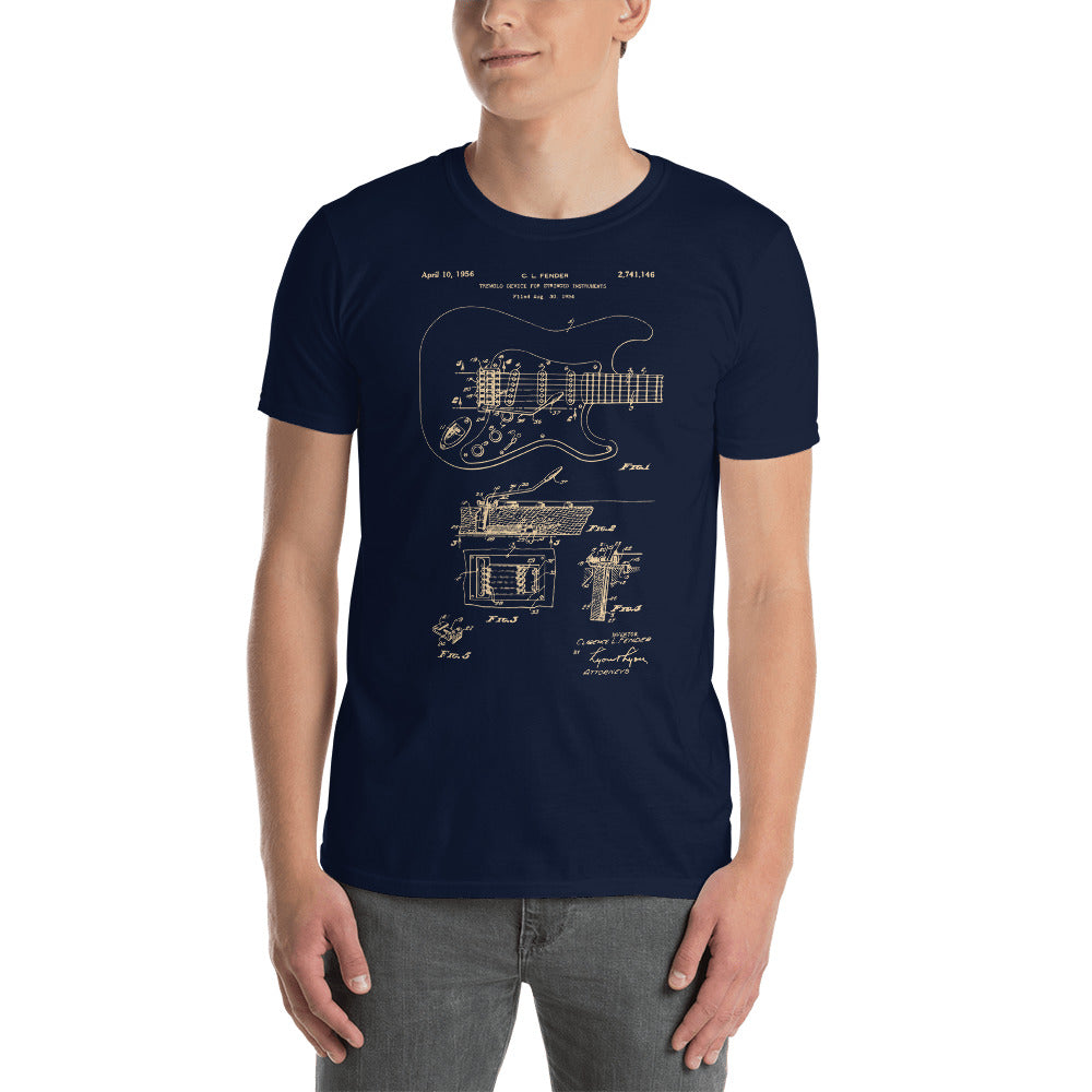 Guitar Patent - Men's T-Shirt Navy Blue 2