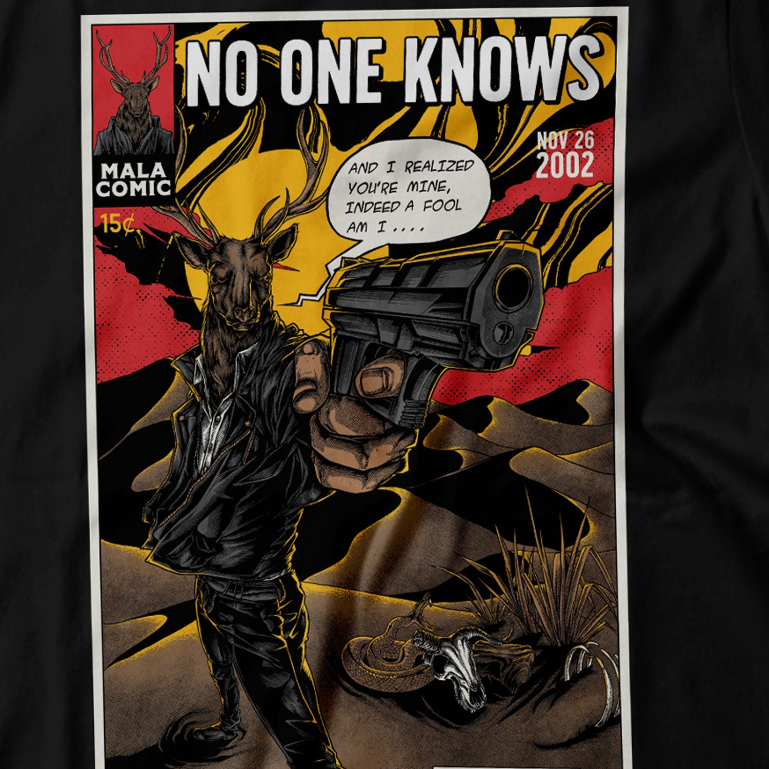 Queens of The Stone Age - No One Knows - Men's T-Shirt Detail